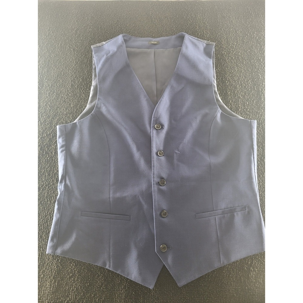 Men's Classic Solid Color Suit Vest Navy Blue ~ No Size Tag See Description